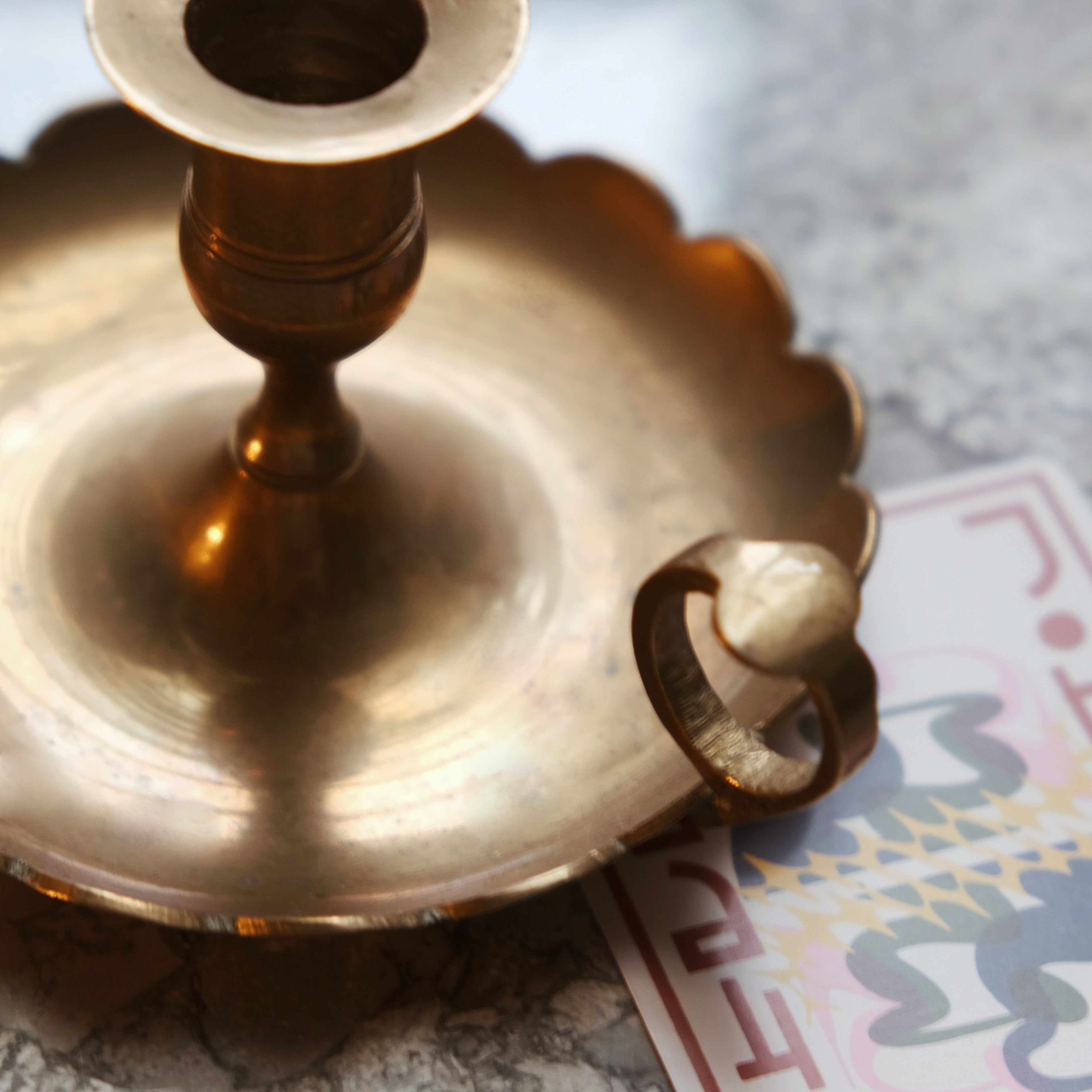 黃銅托盤式燭台