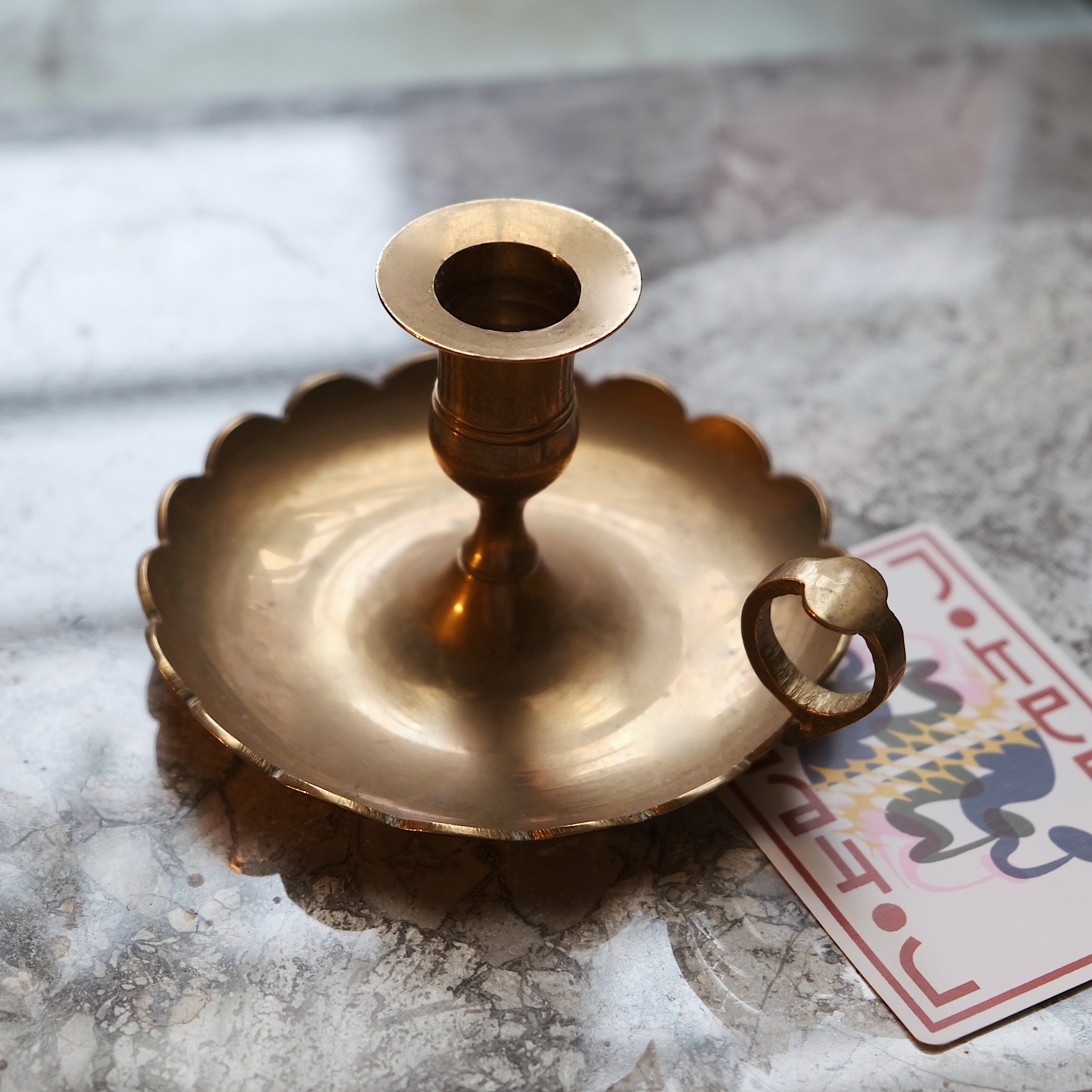 黃銅托盤式燭台