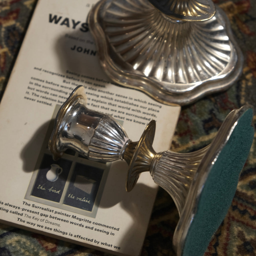 少見貝紋基座燭台