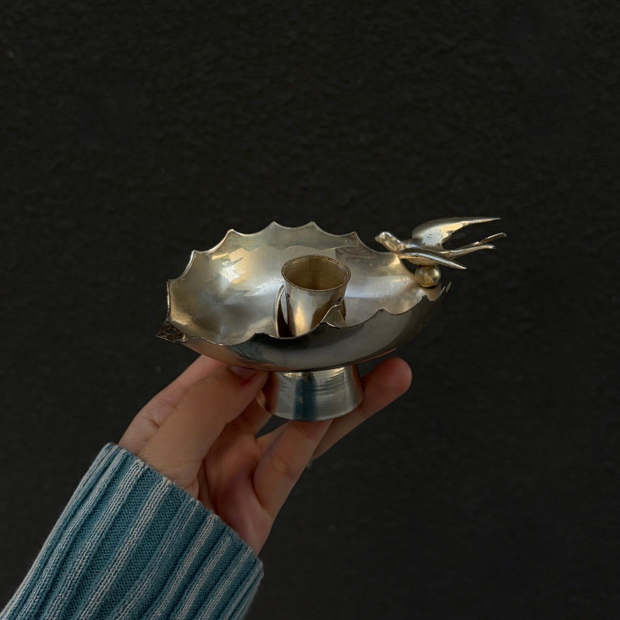 手工鍍銀飛燕燭台